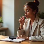Busy professional doing a 10-minute vocal warm-up using a straw in a bright workspace with water bottle and smartphone timer visible